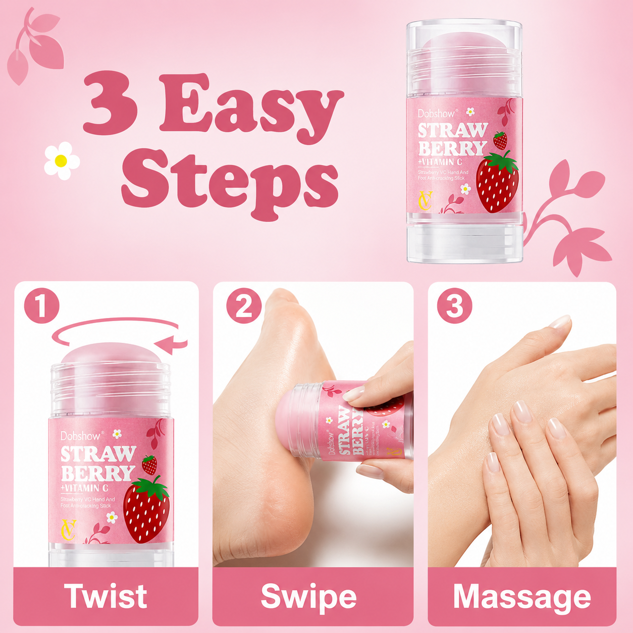 Dobshow® Strawberry Vitamin C Hand & Foot Moisturizing Stick