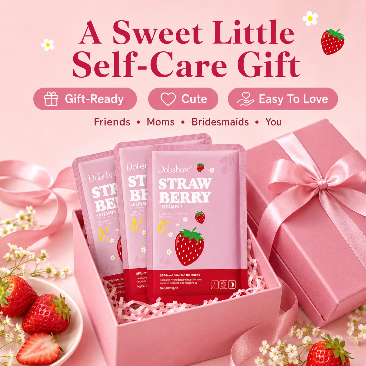 Dobshow® Strawberry Vitamin C Radiance Hand Mask