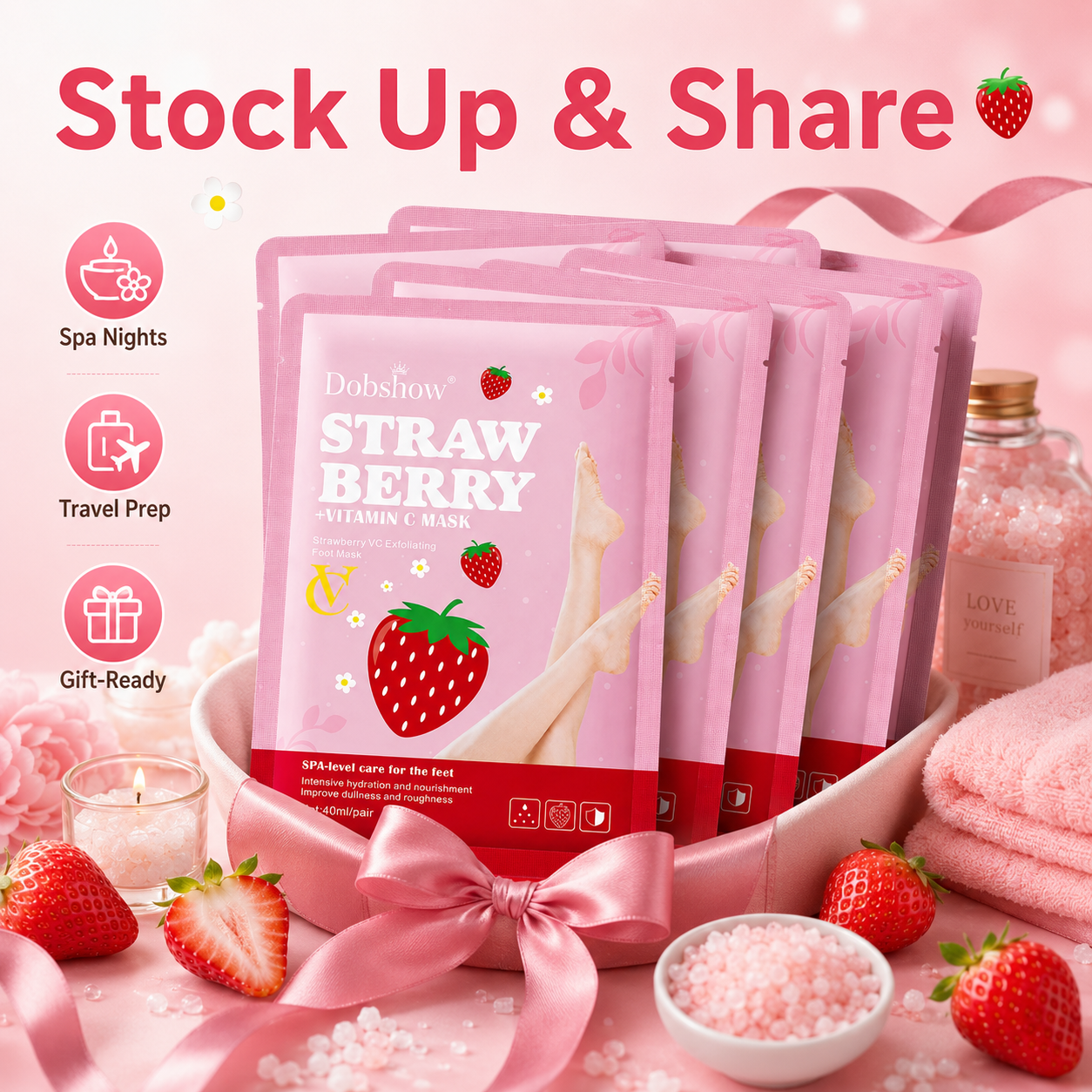 Dobshow® Strawberry + Vitamin C Foot Mask