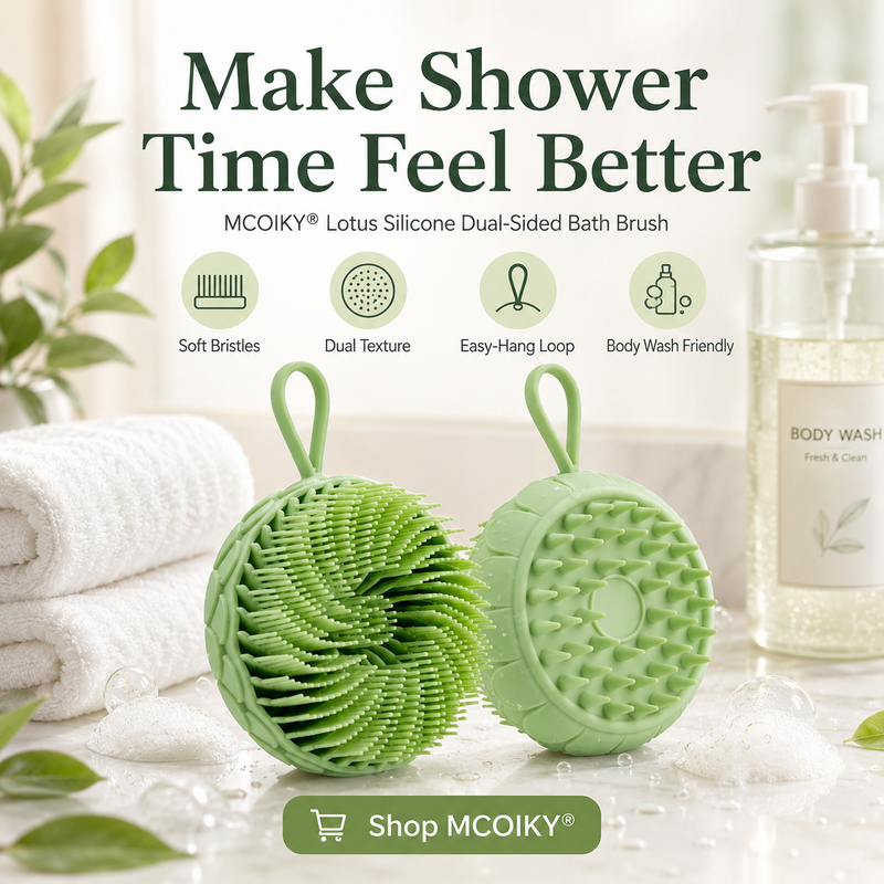 MCOIKY® Lotus Silicone Dual-Sided Bath Brush