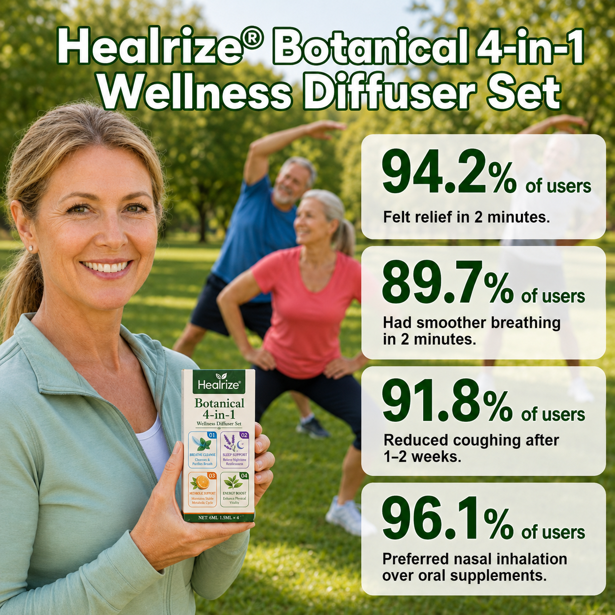🔥𝙇𝙞𝙢𝙞𝙩𝙚𝙙-𝙏𝙞𝙢𝙚 𝙊𝙛𝙛𝙚𝙧 |Healrize® Botanical 4-in-1 Wellness Diffuser Set | 2-Min Instant Relief & 24/7 Care