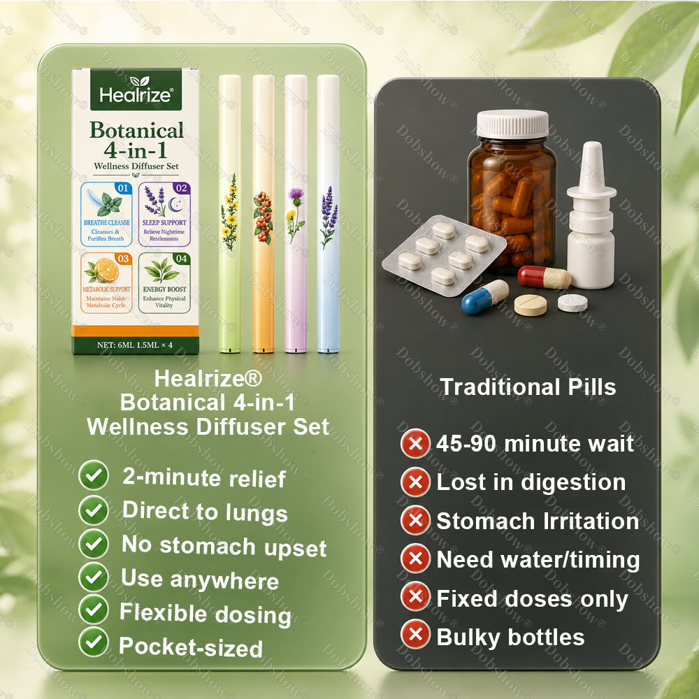 🔥𝙇𝙞𝙢𝙞𝙩𝙚𝙙-𝙏𝙞𝙢𝙚 𝙊𝙛𝙛𝙚𝙧 |Healrize® Botanical 4-in-1 Wellness Diffuser Set | 2-Min Instant Relief & 24/7 Care